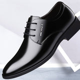 Men's Stylish Business Dress Shoes - British Styled Black Leather Shoes - Dazpy