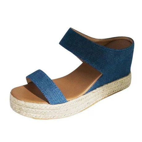 Hemp Rope Wedge Fish Mouth Women's Sandals - Dazpy