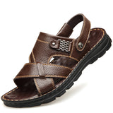 Outer Wear First Layer Leather Sandals And Slippers - Dazpy