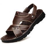 Outer Wear First Layer Leather Sandals And Slippers - Dazpy