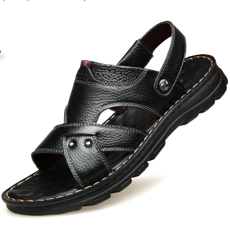 Outer Wear First Layer Leather Sandals And Slippers - Dazpy