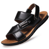 Outer Wear First Layer Leather Sandals And Slippers - Dazpy