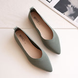 New Pointed Flat Knit Breathable Shallow Soft Sole Lazy Shoes - Dazpy