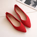 New Pointed Flat Knit Breathable Shallow Soft Sole Lazy Shoes - Dazpy