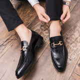 British Style Casual Men's Leather Shoes With Low Personality - Dazpy