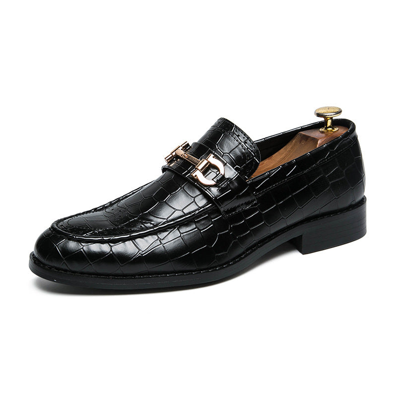 British Style Casual Men's Leather Shoes With Low Personality - Dazpy