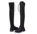 Flat bottom over the knee boots Martin boots round head large size women's shoes - Dazpy