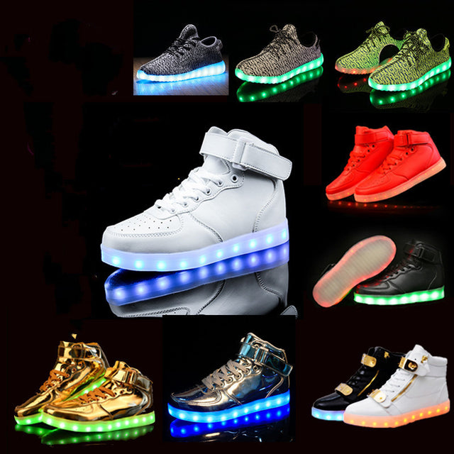 Usb Rechargeable Men's And Women's Light Shoes High Top Luminous Shoes - Dazpy