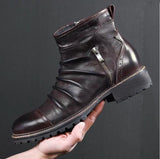 Leather shoes for men cowboy shoes  Martin boots - Dazpy