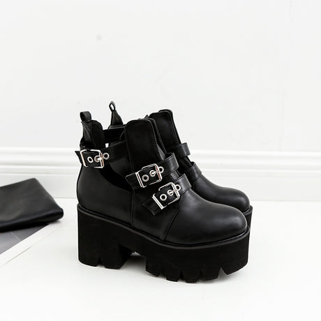 Lace-up boots platform boots with thick heels - Dazpy