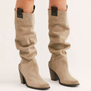 High-heeled Mid-tube Women's Leather Boots