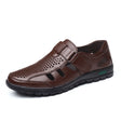 Men's leather hollow breathable sandals - Dazpy