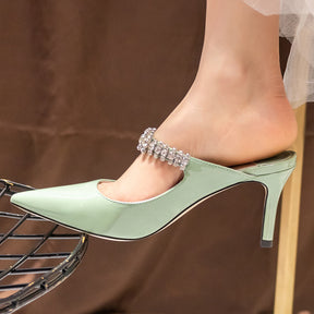 Patent Leather Stylish Pointed Stiletto High Heel Shoes