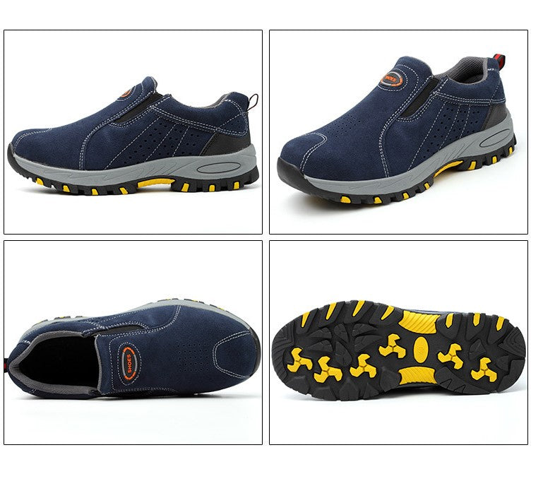 One-legged anti-smashing anti-piercing steel toe caps shoes Breathable and wear-resistant safety shoes anti-splashing hot welding shoes - Dazpy