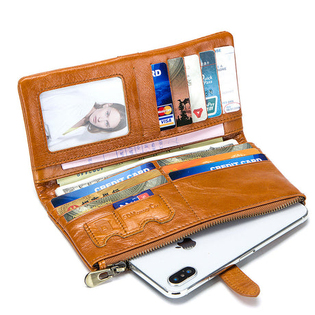 Women's long leather wallet - Dazpy