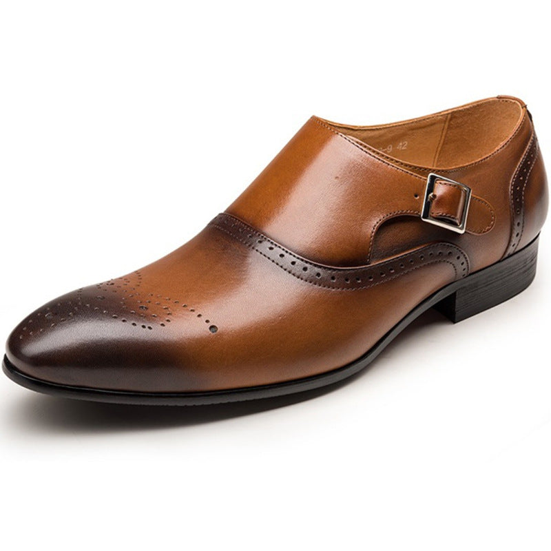 Brock business casual men's leather shoes - Dazpy