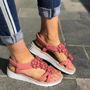 College style flat bottomed flower sandals