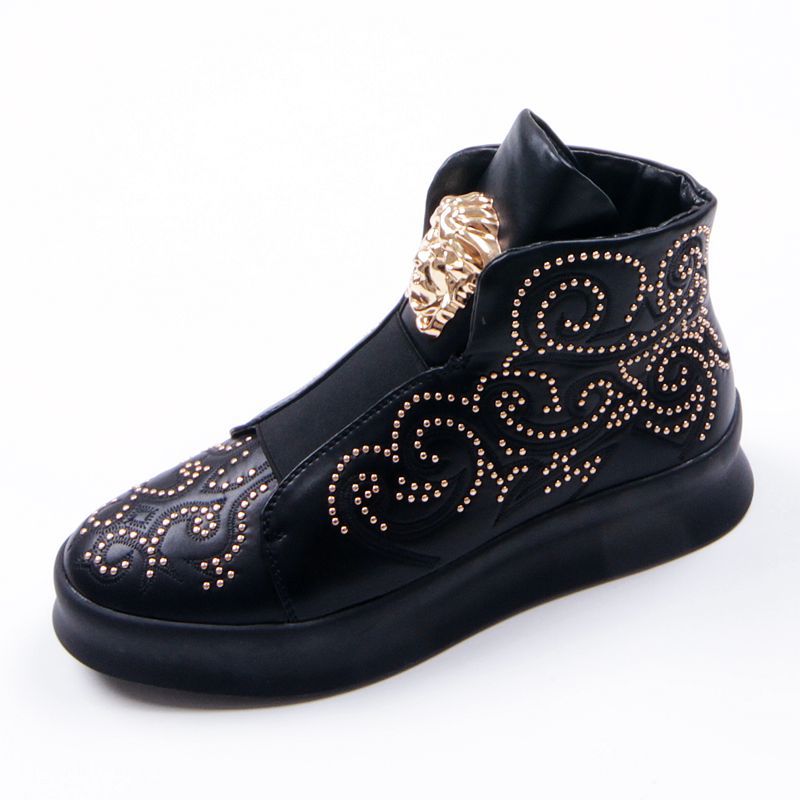 High-heeled studded high-top shoes - Dazpy