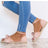 Bow flower hemp rope shoes