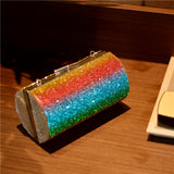 Rainbow Rhinestone Purse Evening Bag - Dazpy