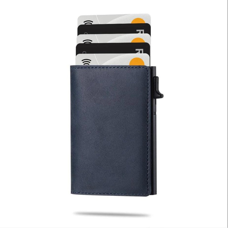 Automatic Pop-up Credit Card Case Vintage Style Leather Wallet - Dazpy