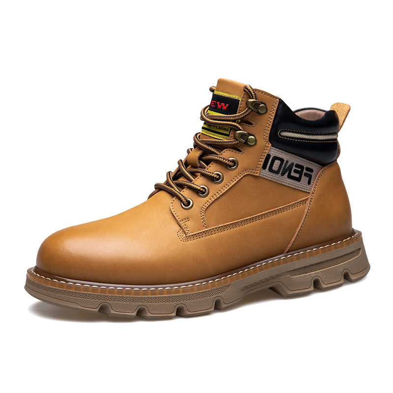 Male British Style Tooling Boots Mid-high Top - Dazpy