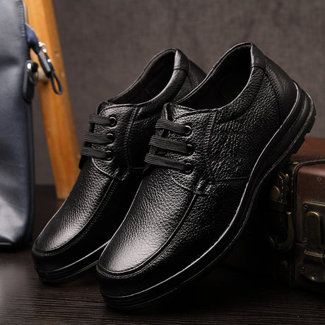 Middle-aged And Elderly Men's Leather Top Layer Shoes - Dazpy