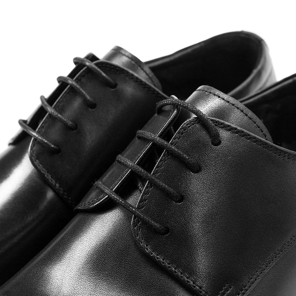 Three-joint Leather Shoes, Round Toe Lace-up Leather, British Business Dress Shoes - Dazpy