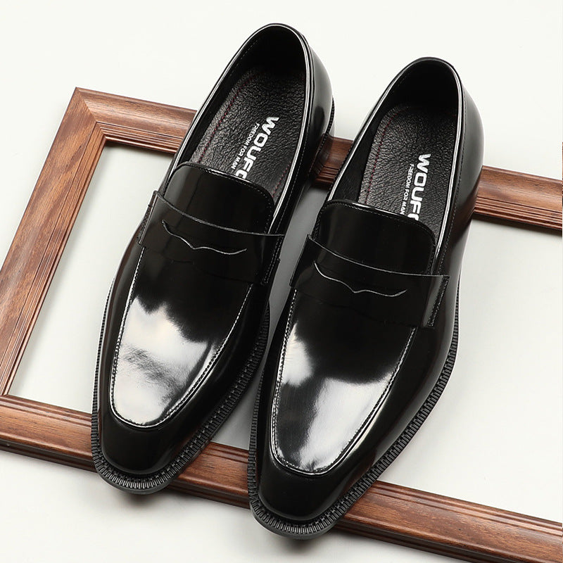 Men's Square-toe Patent Leather Business Formal Shoes - Dazpy