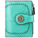 Wallet Women's Short Oil Wax Leather Zipper Card Holder