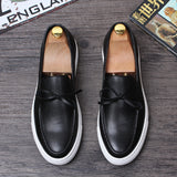 Korean Version Of Low-top Leather Loafers Casual Lazy Shoes With One Pedal - Dazpy