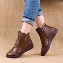 Plush leather mother's shoes