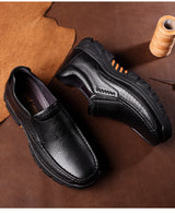 Leather soft sole middle-aged and elderly shoes - Dazpy