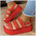 Buckled Platform Chain Slip-toe Sandals - Dazpy