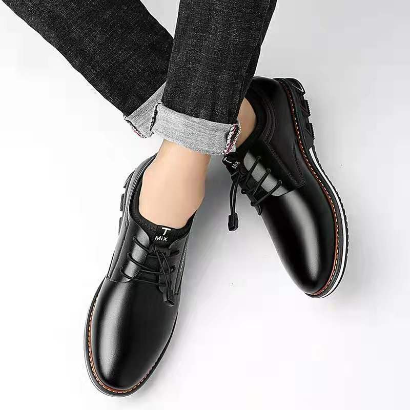 Round Toe Business Casual Korean Style Trendy Men's Shoes - Dazpy