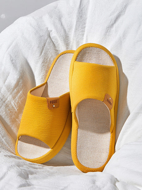 Mute Couple Linen Slippers With Soft Sole - Dazpy