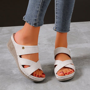 Sandals And Slippers Women's Casual And Comfortable Light Slope Heel Slippers