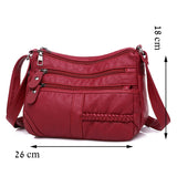 Fashion Women Soft Leather Shoulder Bag - Dazpy