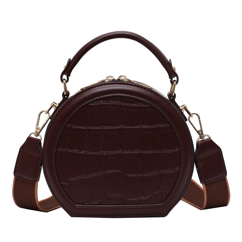 Stone Pattern Round Shoulder Crossbody Bag - Dazpy