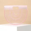 Hand-knitted acrylic beach bag