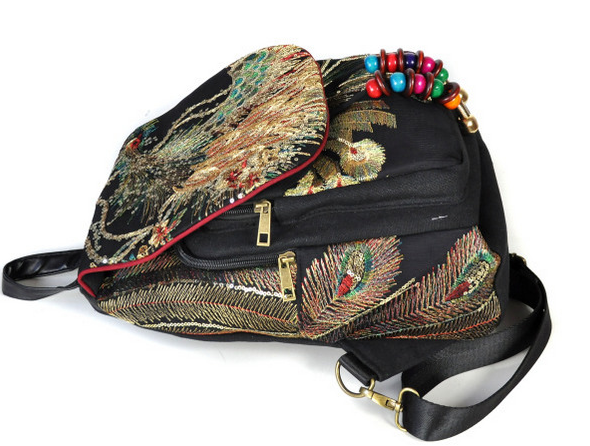 New female bag peacock embroidered bag - Dazpy