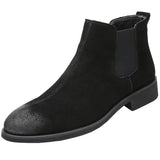 Leather pointed high-top tooling Martin boots - Dazpy