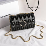 Women's Single Shoulder Crossbody Pleated Chain Bag - Dazpy