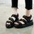Sports sandals female Velcro thick-soled muffin student Roman shoes