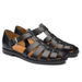 Colorblock Men's Sandal Stitched Faux Leather - Stylish Comfort for Every Step - Dazpy