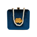 Fashion Red Velvet Pearl Chain Thin Chain Female Bag