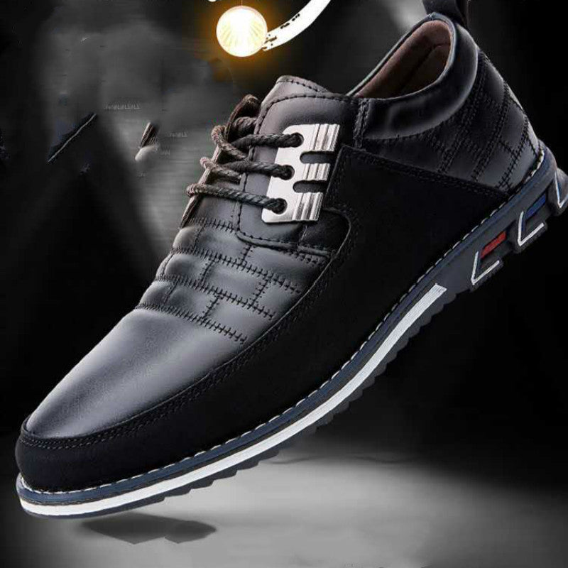 Large Size Men's Casual Leather Shoes British Style Men's Shoes Trend - Dazpy