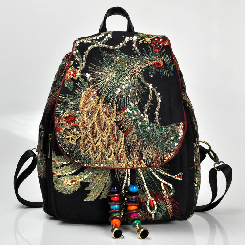 New female bag peacock embroidered bag - Dazpy