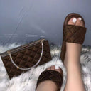 One Word Outer Wear Plaid Sandals And Slippers Plaid Shoe Bag