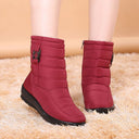 Women's flat-bottomed plus size warm snow boots